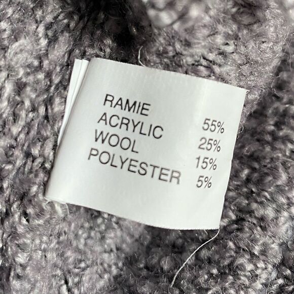 Halukoko Fringe Wool Blend Hooded Sweater Jacket Gray Size Small Zip Front - Picture 8 of 9